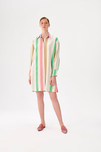 Long Sleeve Colorful Shirt Dress