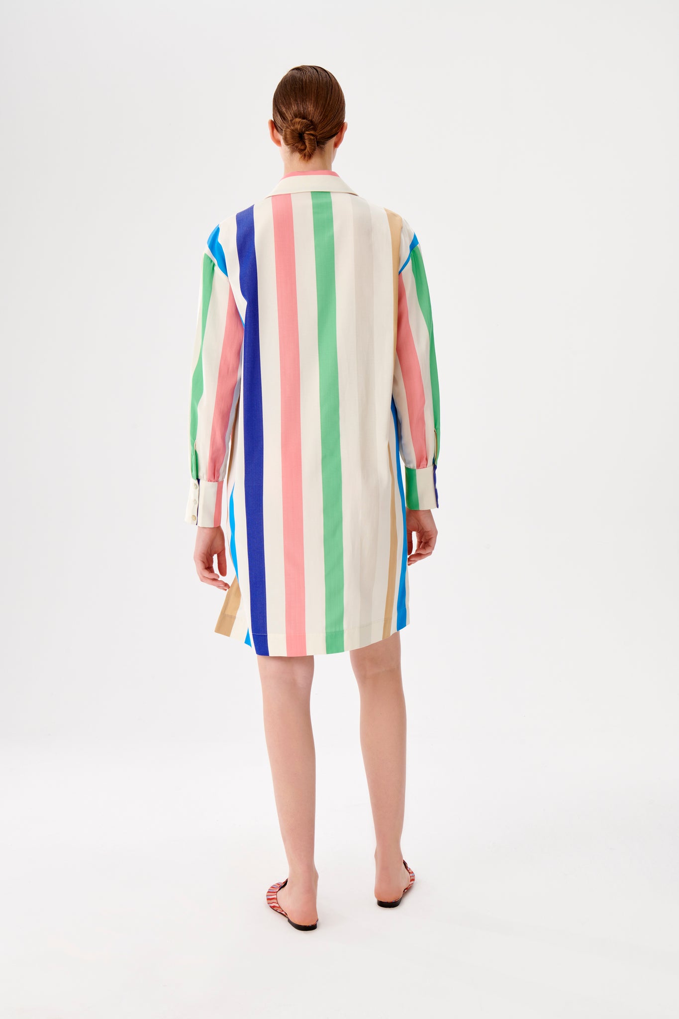 Long Sleeve Colorful Shirt Dress