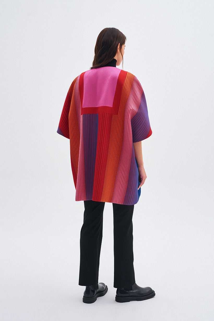 Patchwork Kutnu Colorful Cloak Coat 