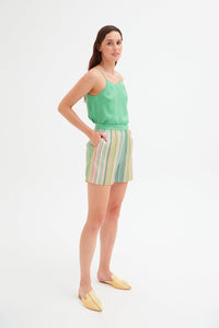 Green Striped Kutnu Shorts
