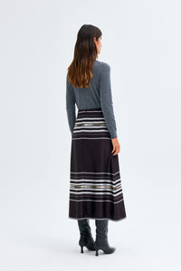 Brown Ikat Kutnu Midi Skirt