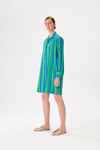 Uzun Kol Yeşil Kutnu Gömlek Elbise
