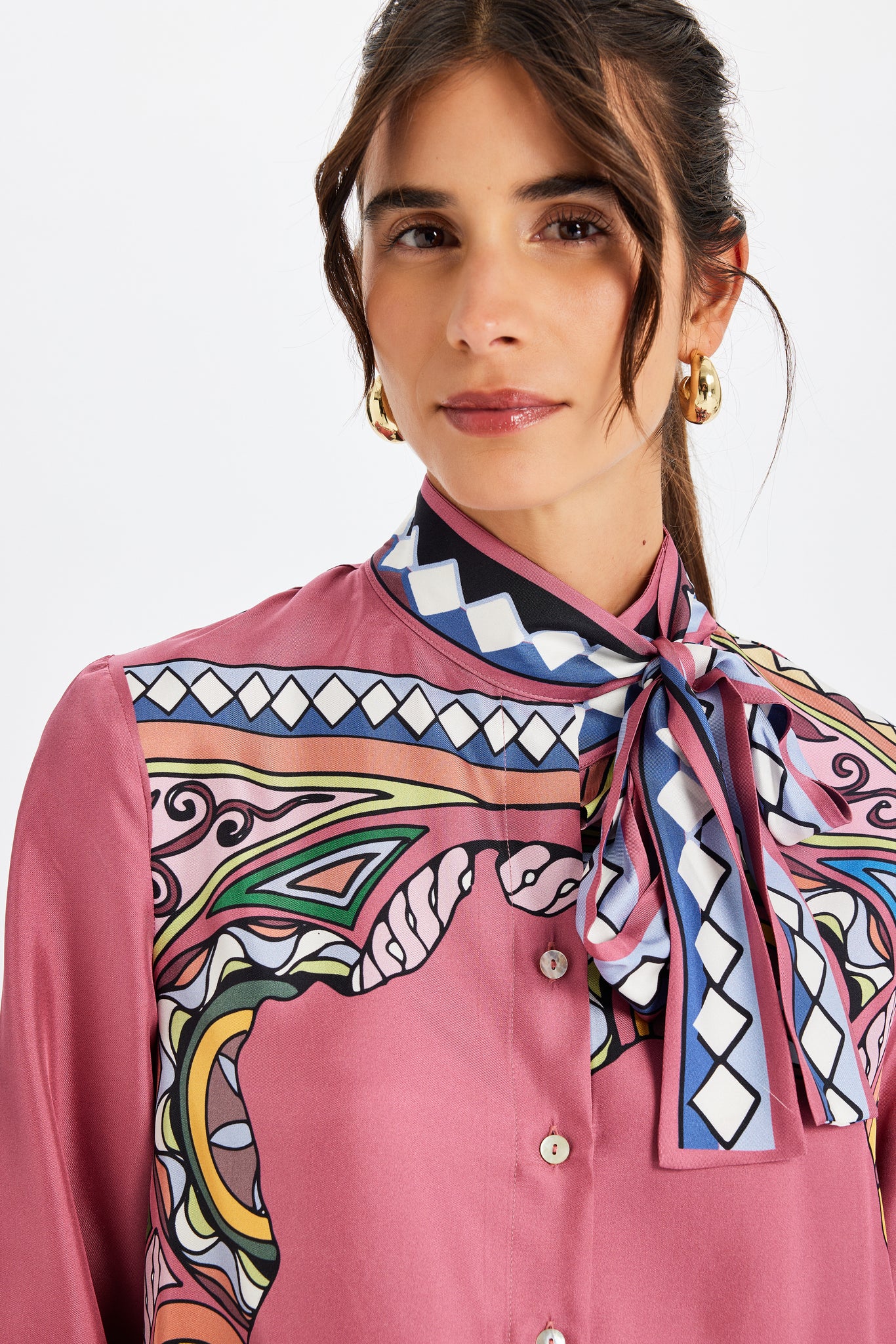 Zeugma Fularlı İpek Gömlek