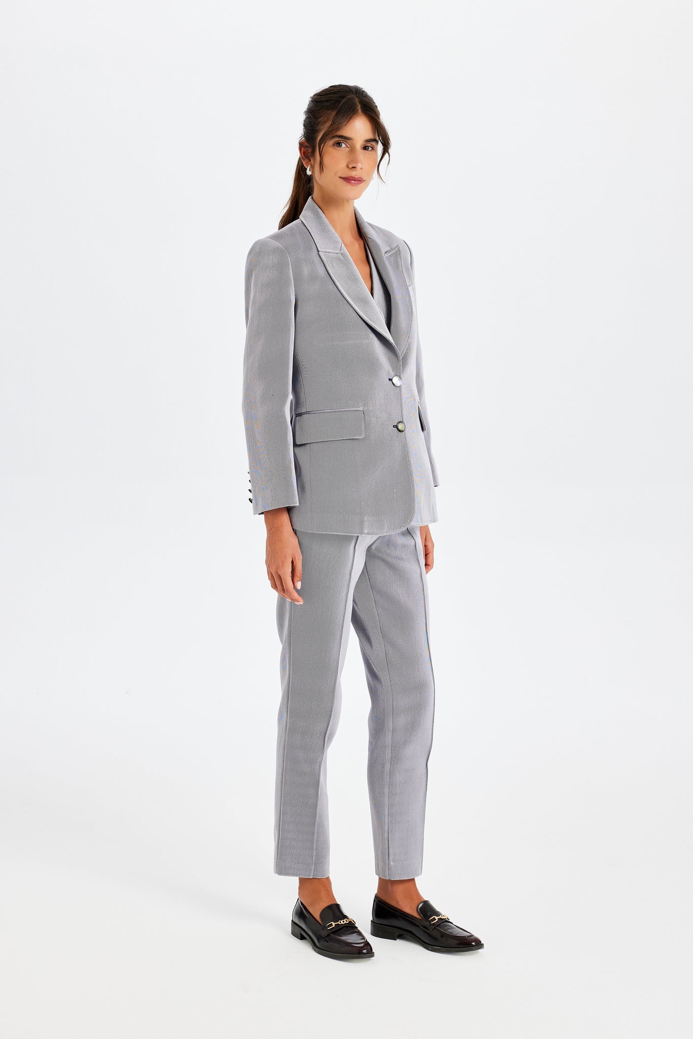 Kutnu Gri Blazer Ceket