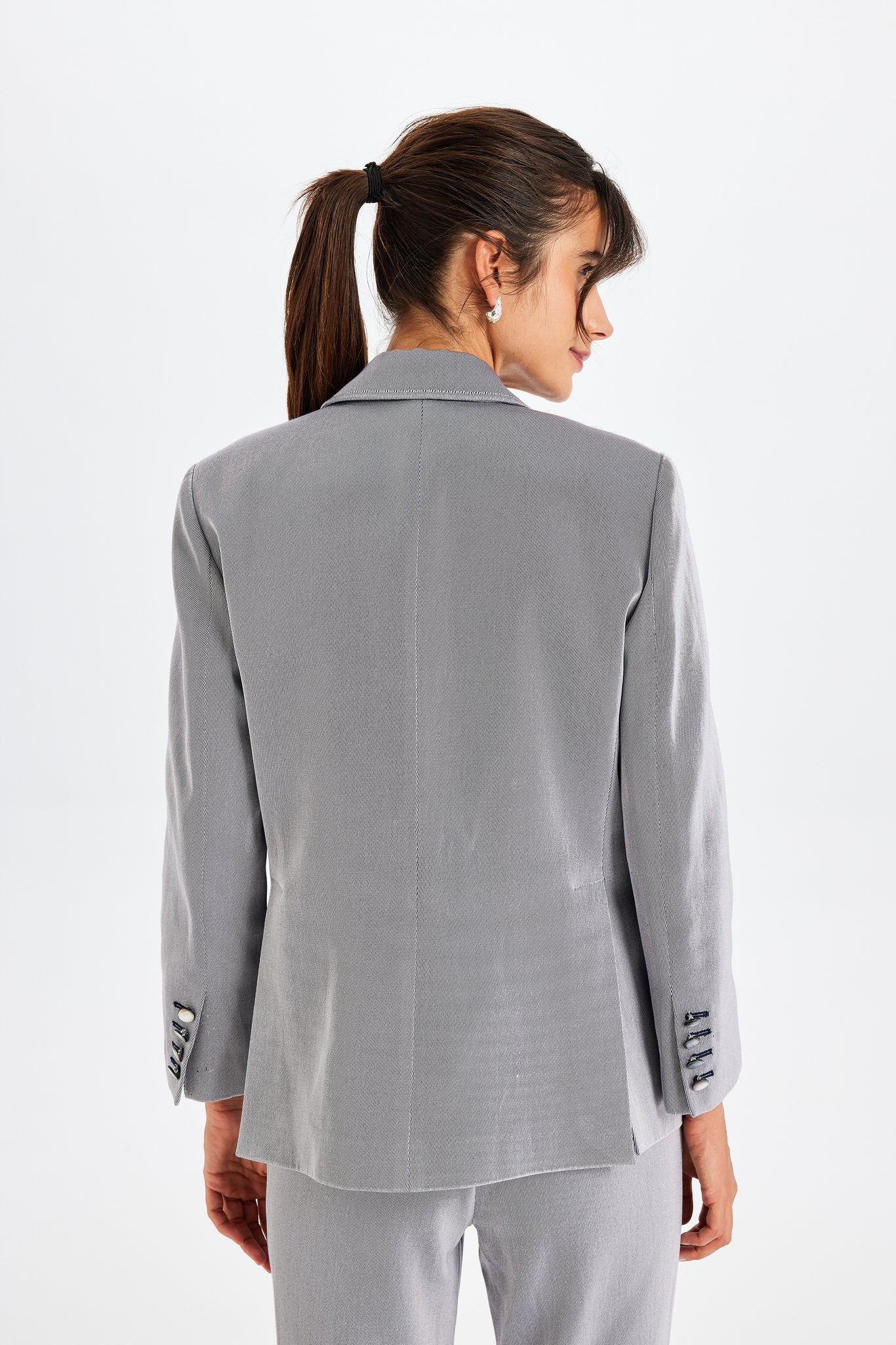 Kutnu Gri Blazer Ceket
