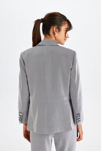 Kutnu Gri Blazer Ceket