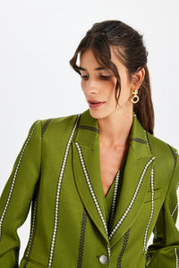 Kutnu Yeşil Blazer Ceket