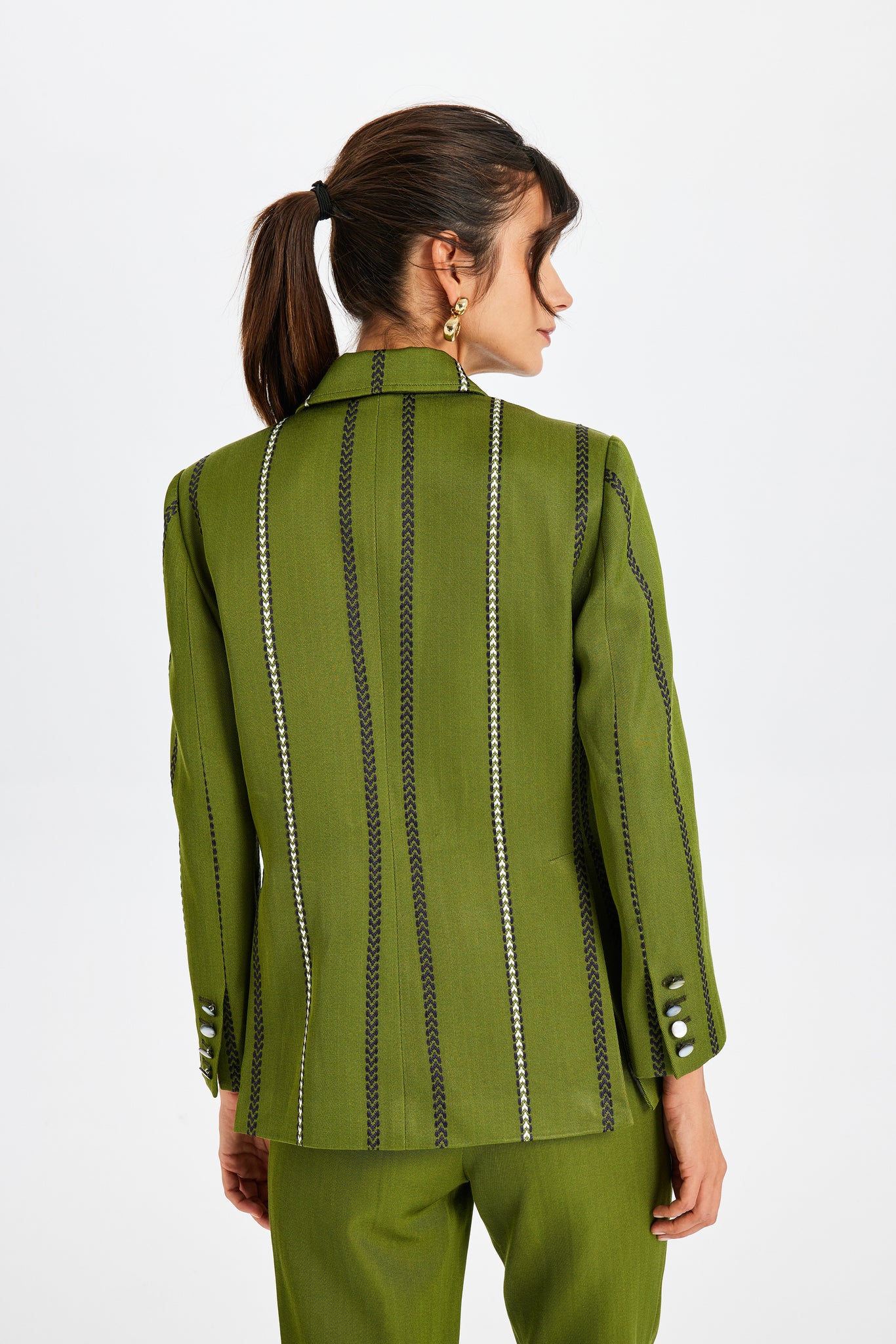 Kutnu Yeşil Blazer Ceket