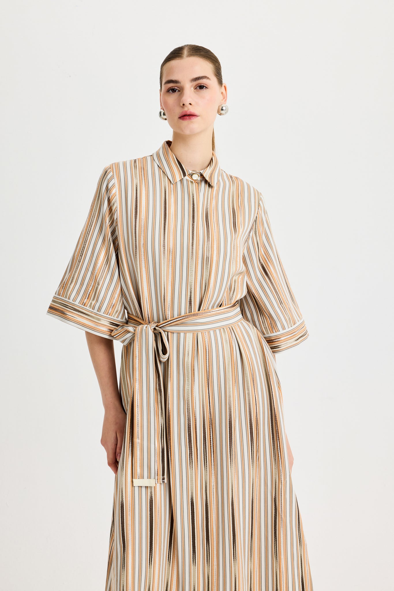 Kahverengi Kimono Elbise