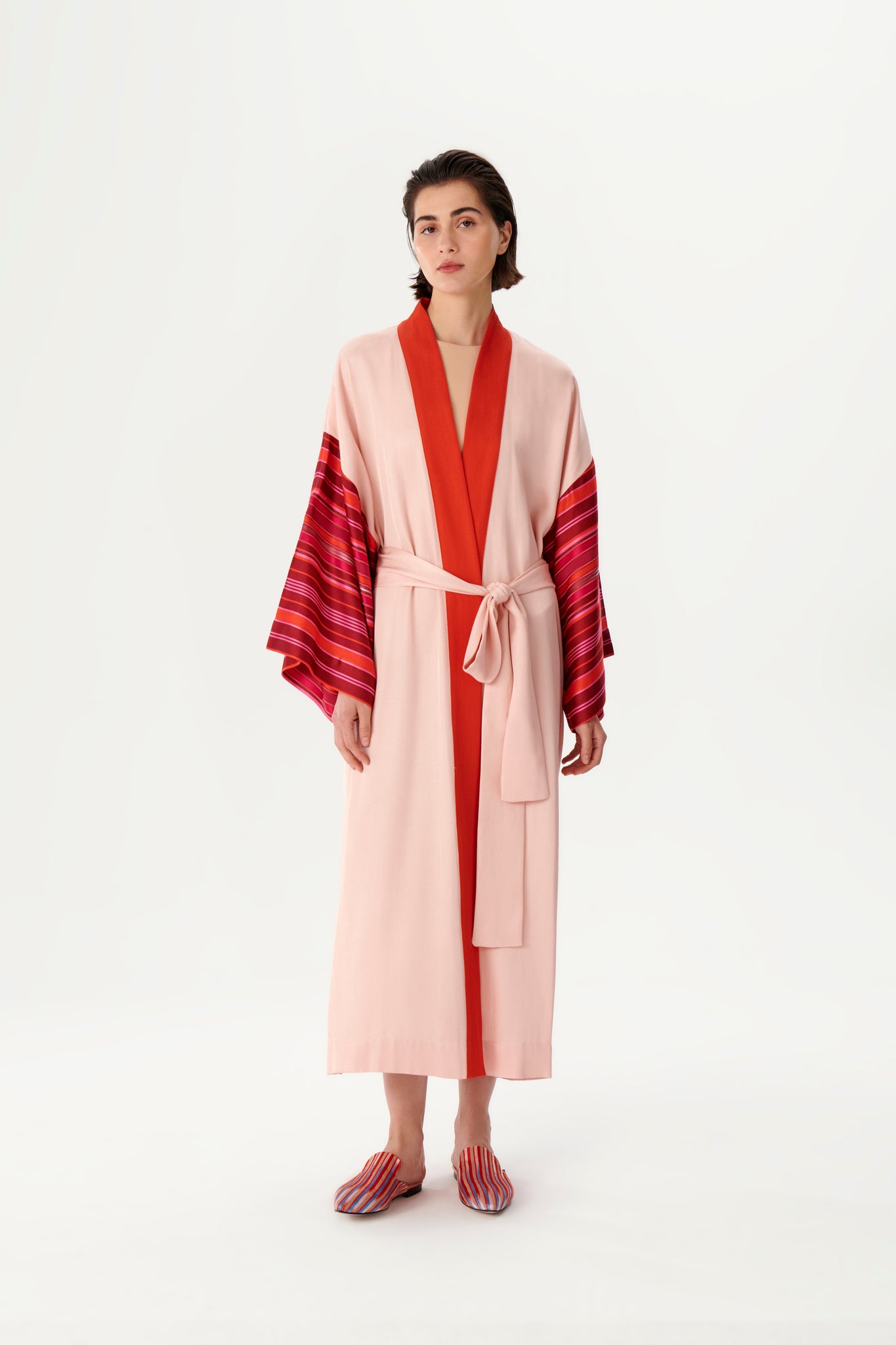 Wide Sleeve Pink Kimono