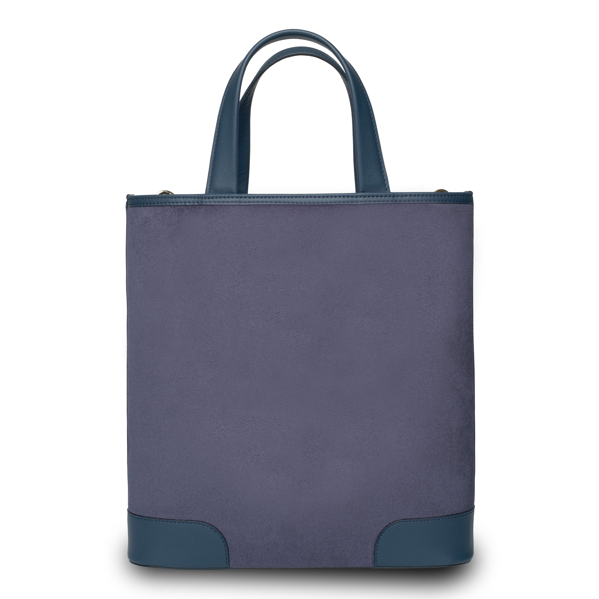 Kutnu Cüzdanlı Koyu Lacivert Kadife Omuz Çantası