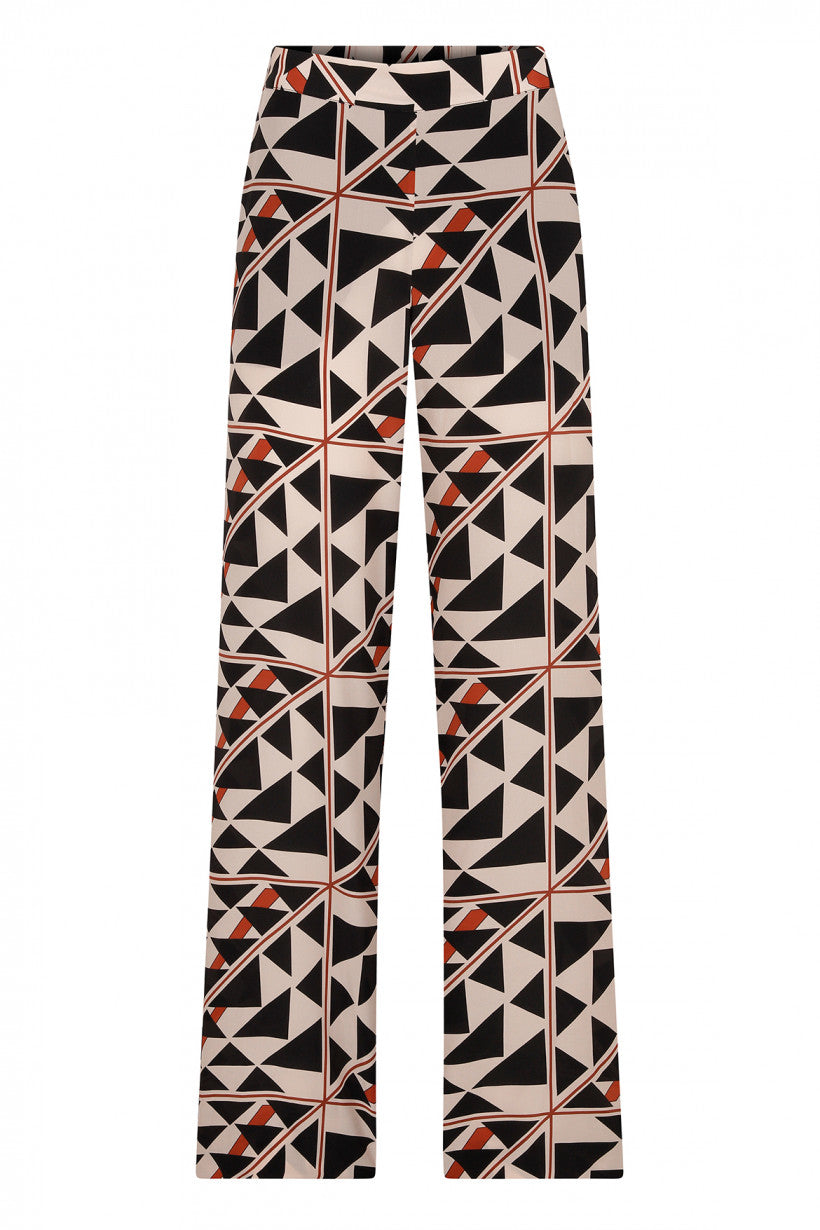Triangle Geometric Silk Zeugma Trousers