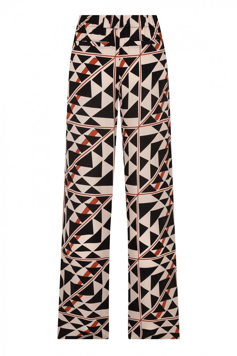 Triangle Geometric Silk Zeugma Trousers