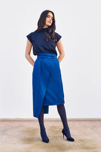 Wrapped Blue Kutnu Skirt