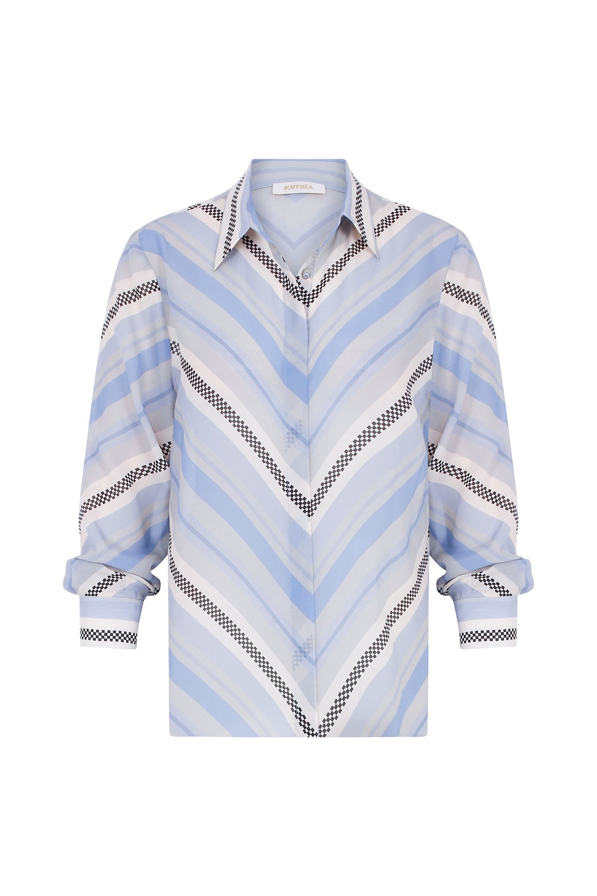 Blue Striped Silk Shirt