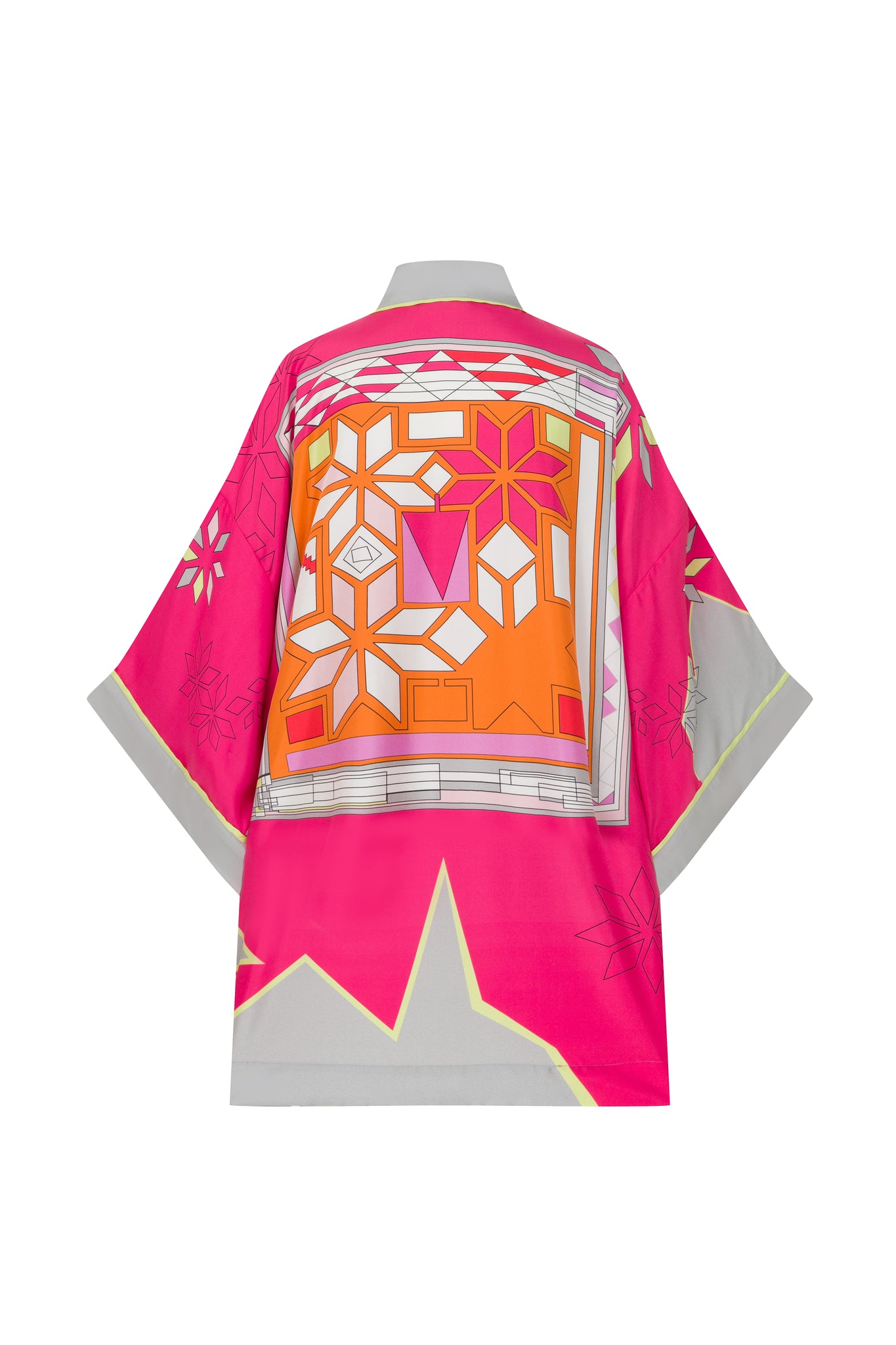 Çiçek Desenli Zeugma İpek Kimono