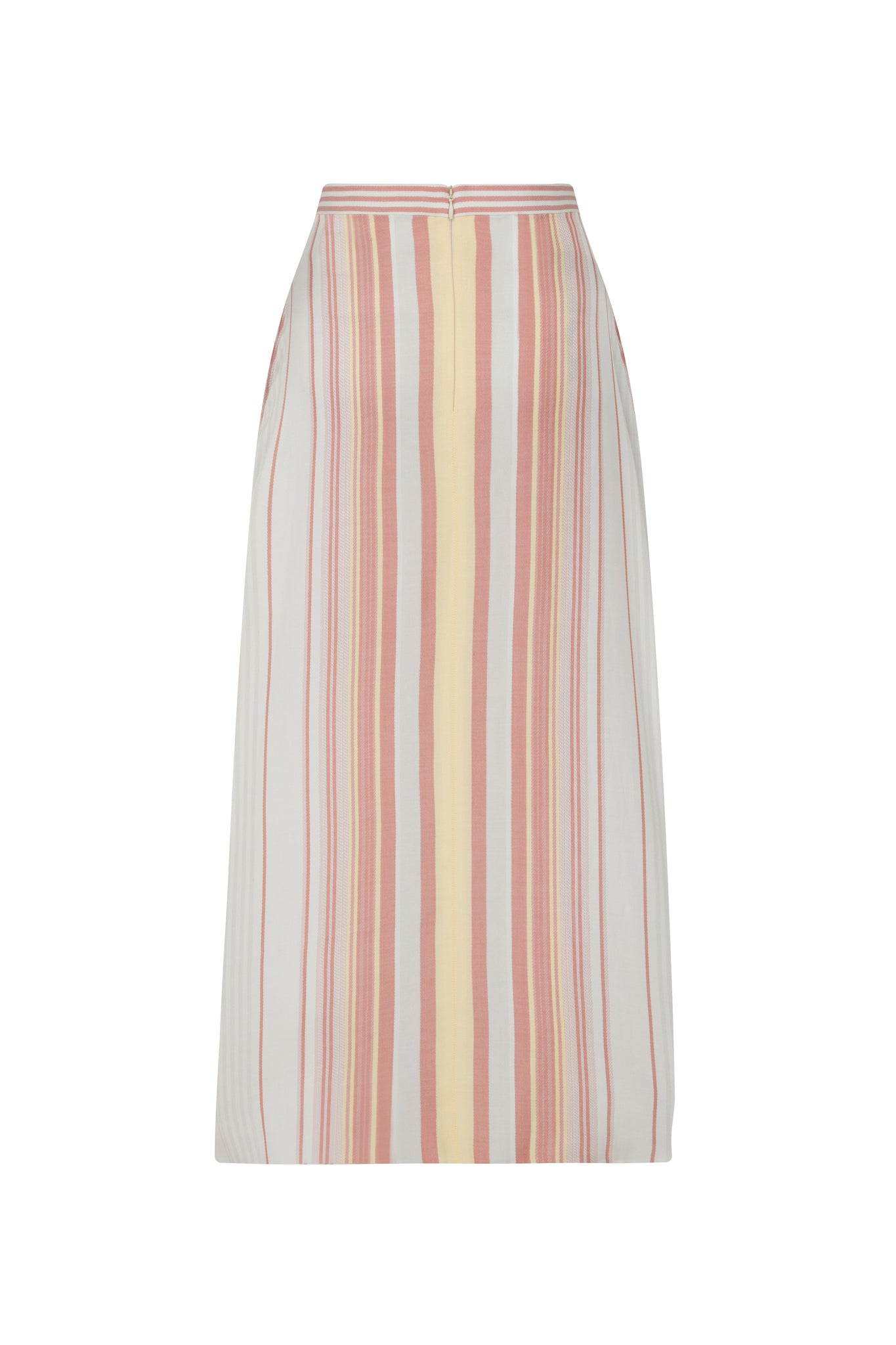 White Striped Maxi Kutnu Skirt